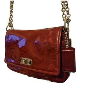 COACH Chelsea Patent Leather Flap Convertible Shoulder/Crossbody Bag- 17854